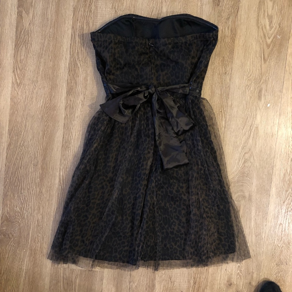 leopard strapless dress